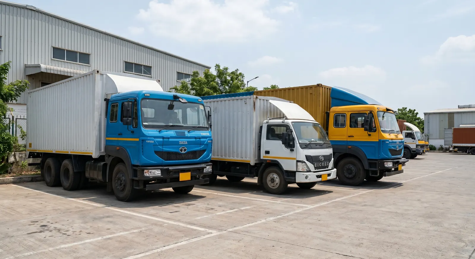 Fleet of pickup, 19 feet, and 14 wheel trucks for full and part truck load